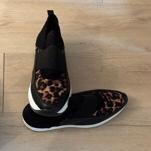 Anne Klein Black and Brown Slip-On Sneakers